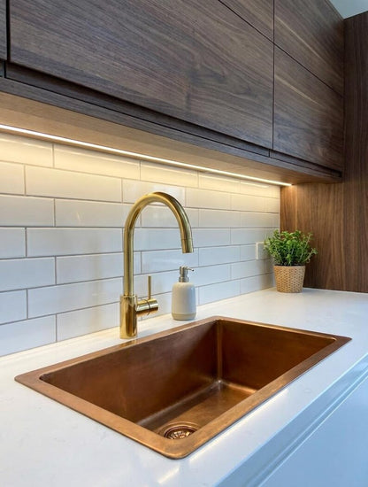 Unlacquered Brass Single Hole Kitchen Faucet