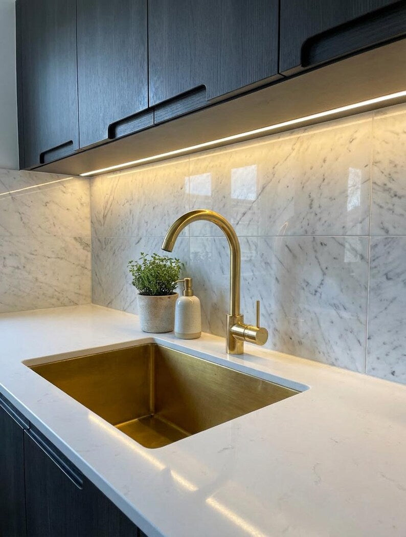 Unlacquered Brass Single Hole Kitchen Faucet
