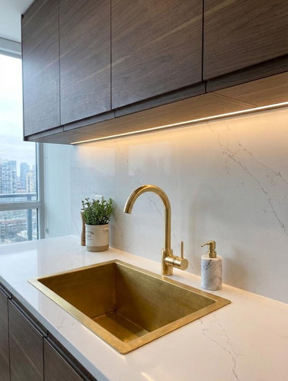 Unlacquered Brass Single Hole Kitchen Faucet