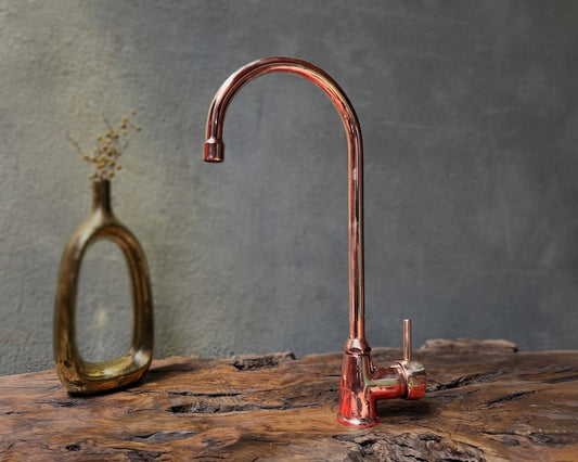 Artisan Polished Copper High-Arc Kitchen Mixer