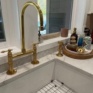 Brass Kitchen Bridge Faucet with Side Sprayer