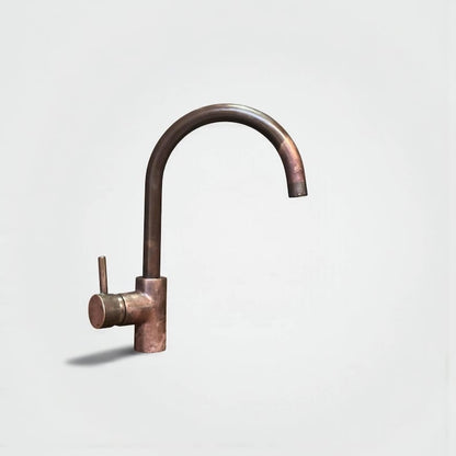Antique Copper Gooseneck Kitchen Faucet  Single Handle