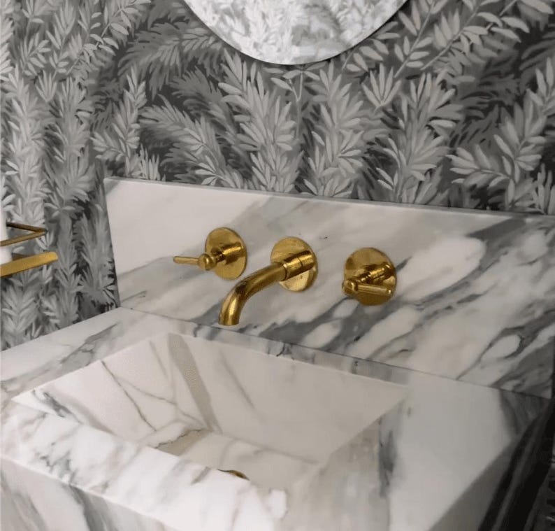 Unlacquered Brass Bathroom Faucet
