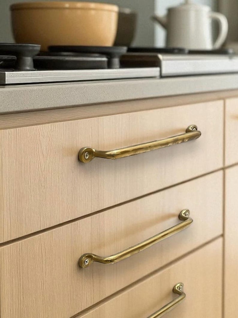 Unlacquered Solid Brass Cabinet Hardware Pulls