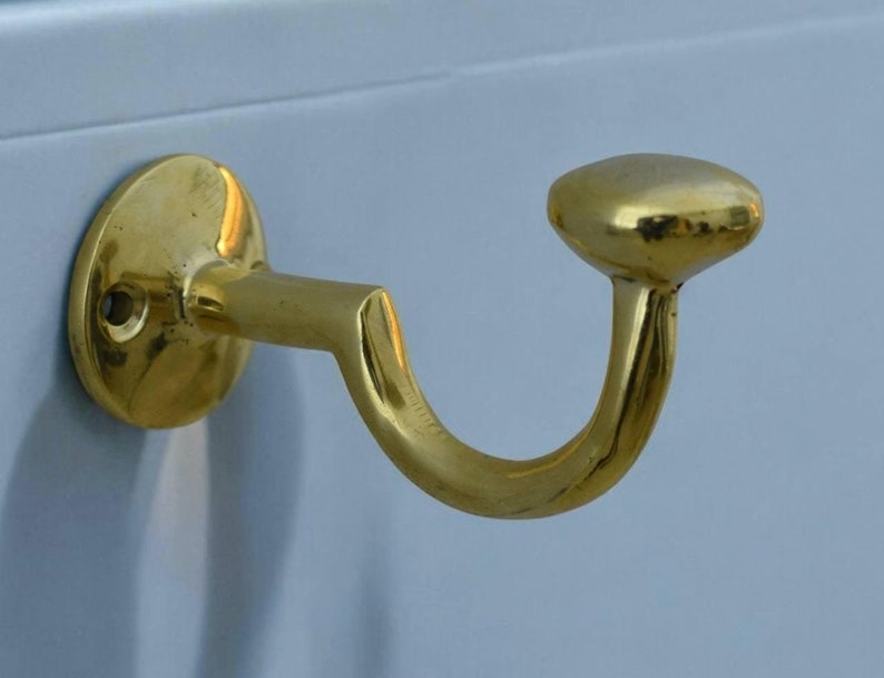 Brassnova Solid Brass Wall Hook – Unlacquered Vintage Antique Finish