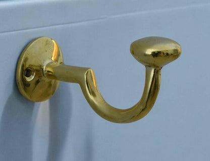 Brassnova Solid Brass Wall Hook – Unlacquered Vintage Antique Finish