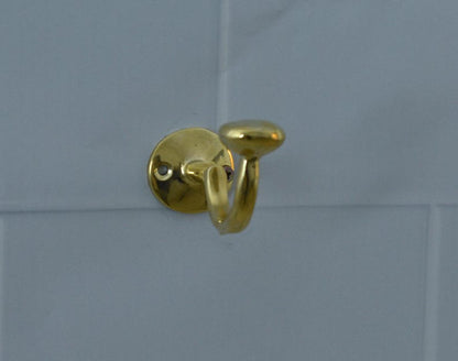 Brassnova Solid Brass Wall Hook – Unlacquered Vintage Antique Finish