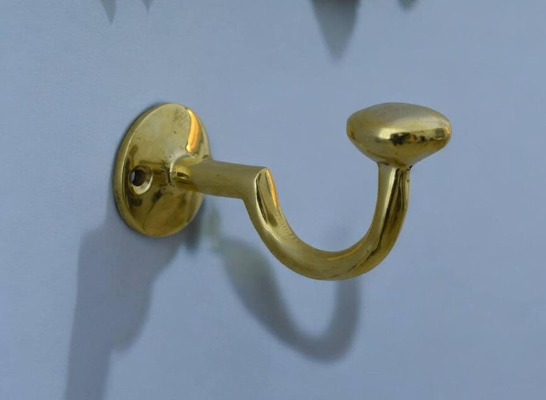 Brassnova Solid Brass Wall Hook – Unlacquered Vintage Antique Finish