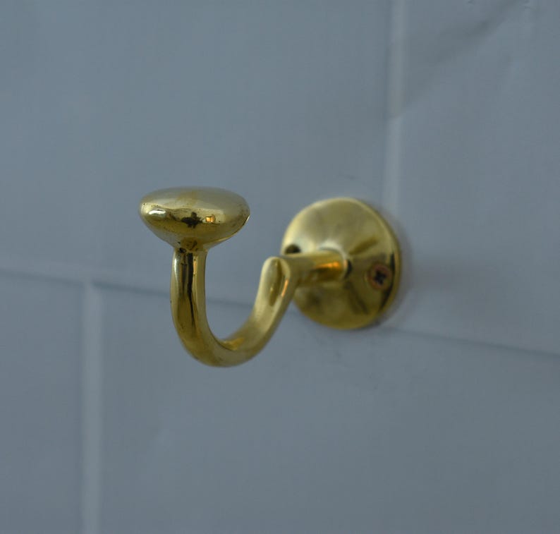 Brassnova Solid Brass Wall Hook – Unlacquered Vintage Antique Finish