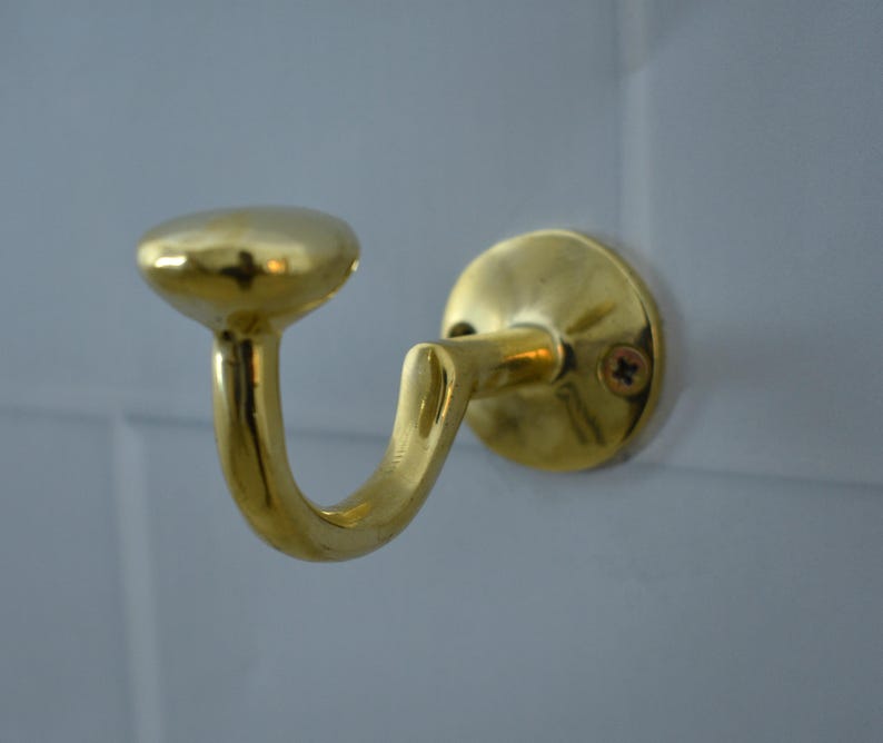 Brassnova Solid Brass Wall Hook – Unlacquered Vintage Antique Finish
