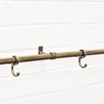 Aged Brass Hook Rail