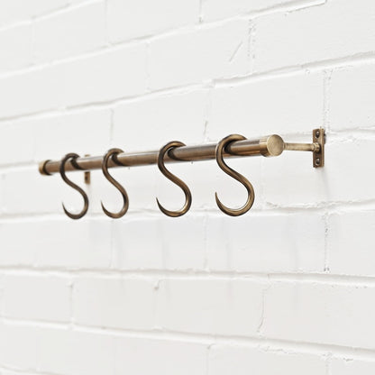 Aged Brass Hook Rail