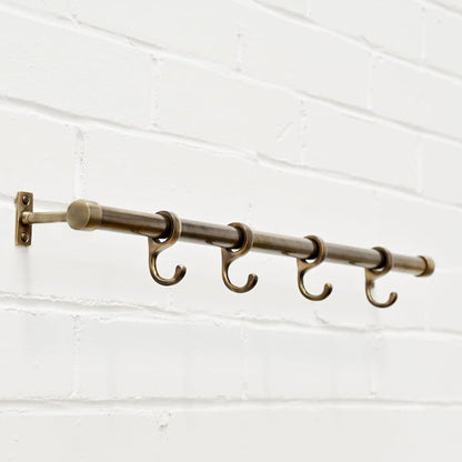 Aged Brass Hook Rail
