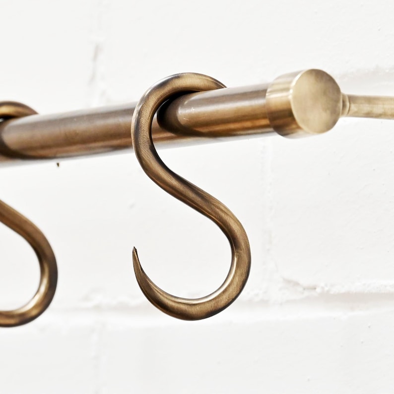 Aged Brass Hook Rail