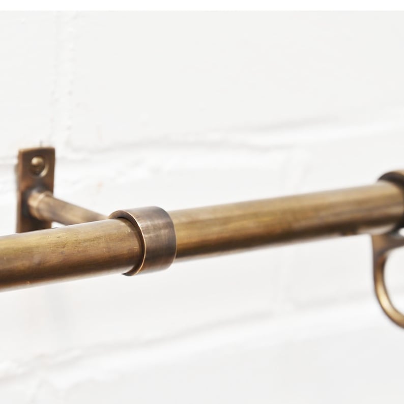 Aged Brass Hook Rail