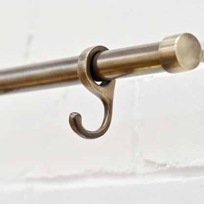 Aged Brass Hook Rail
