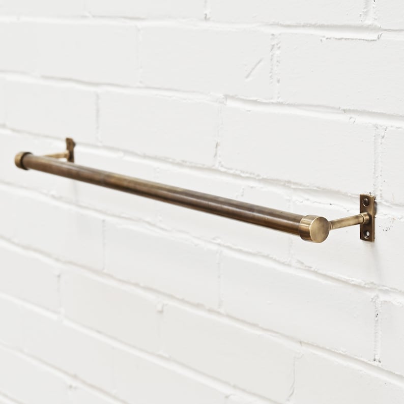 Aged Brass Hook Rail