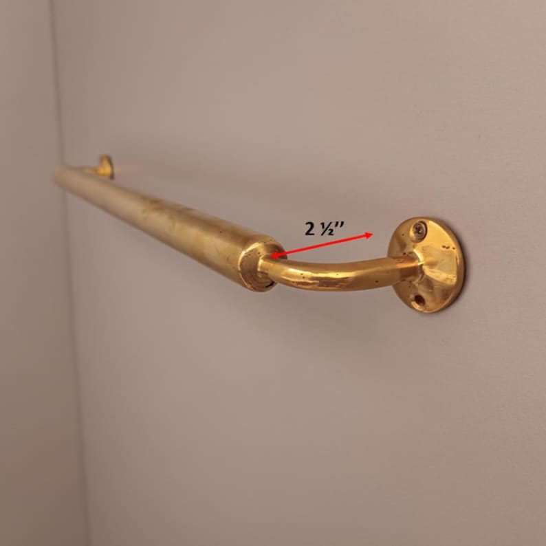 Handcrafted Unlacquered Brass Towel Rod