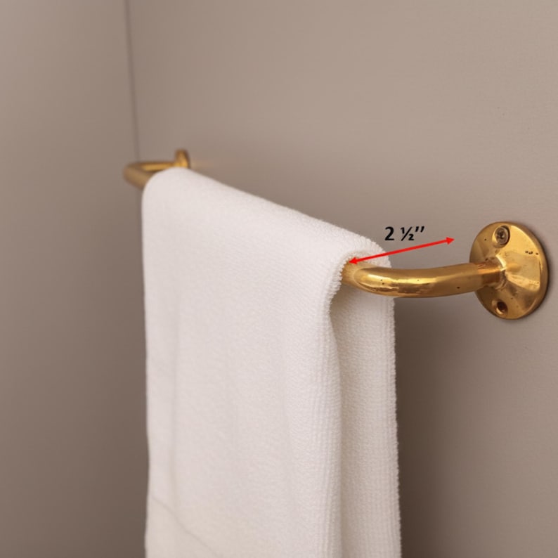 Handcrafted Unlacquered Brass Towel Rod
