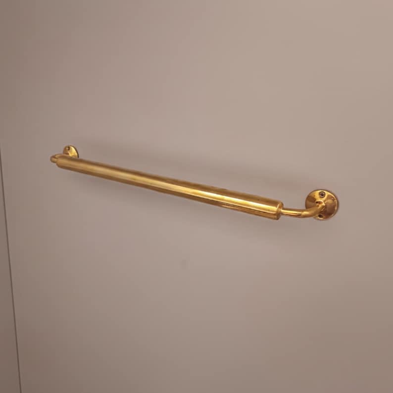 Handcrafted Unlacquered Brass Towel Rod