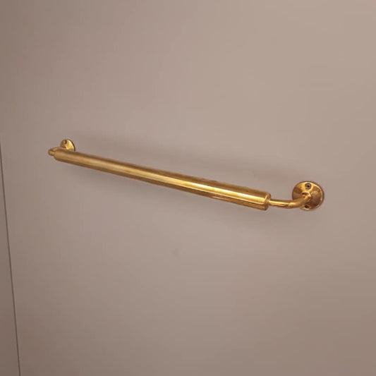 Handcrafted Unlacquered Brass Towel Rod