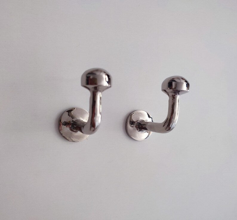 Handcrafted Solid Silver Wall Hook Towel & Robe Hook