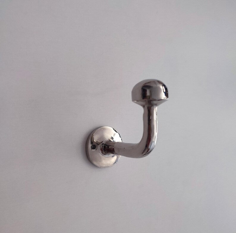 Handcrafted Solid Silver Wall Hook Towel & Robe Hook
