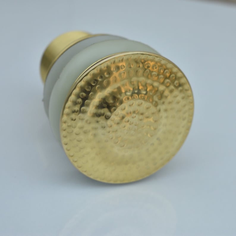 Handcrafted Hammered Brass Pop-Up Sink Drain