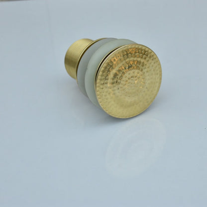 Handcrafted Hammered Brass Pop-Up Sink Drain