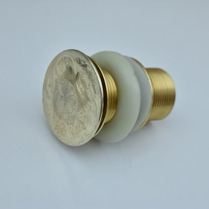 Handcrafted Hammered Brass Pop-Up Sink Drain