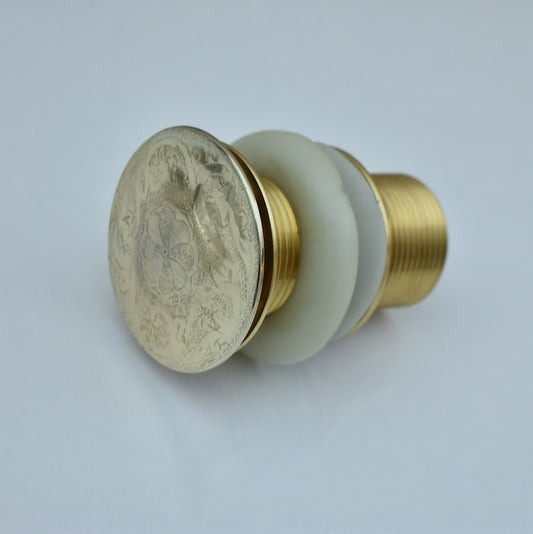 Handcrafted Hammered Brass Pop-Up Sink Drain