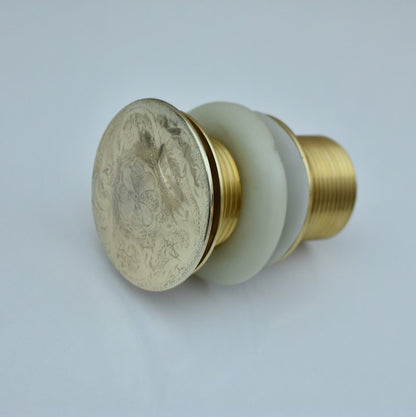 Handcrafted Hammered Brass Pop-Up Sink Drain