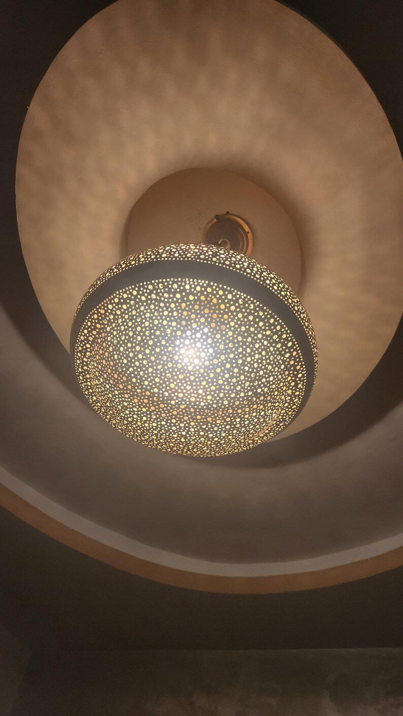 Handmade Moroccan Brass Pendant Light