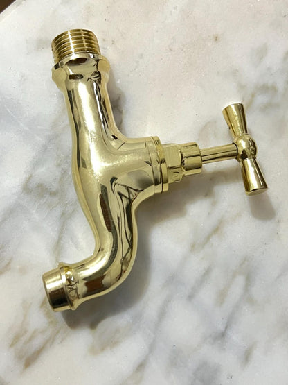 Minimalist Unlacquered Brass Wall Spigot