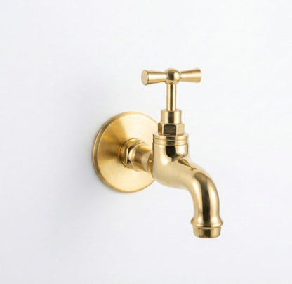 Minimalist Unlacquered Brass Wall Spigot