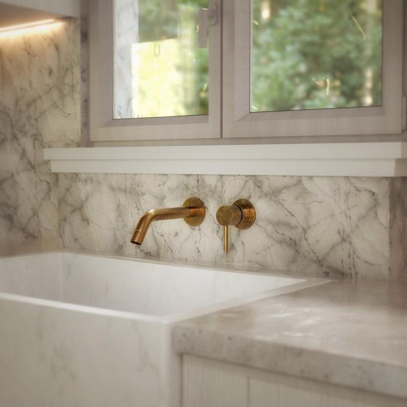 Unlacquered Brass Wall Mount Faucet