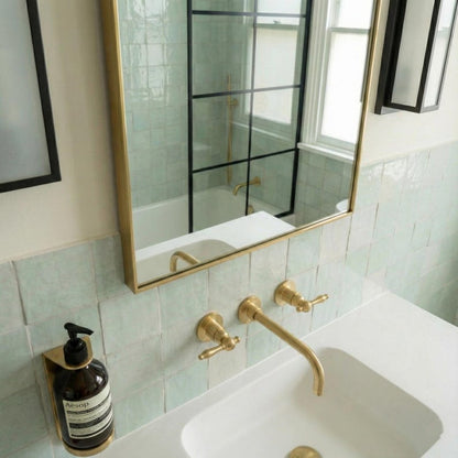 Unlacquered Brass Wall Mount Faucet Set