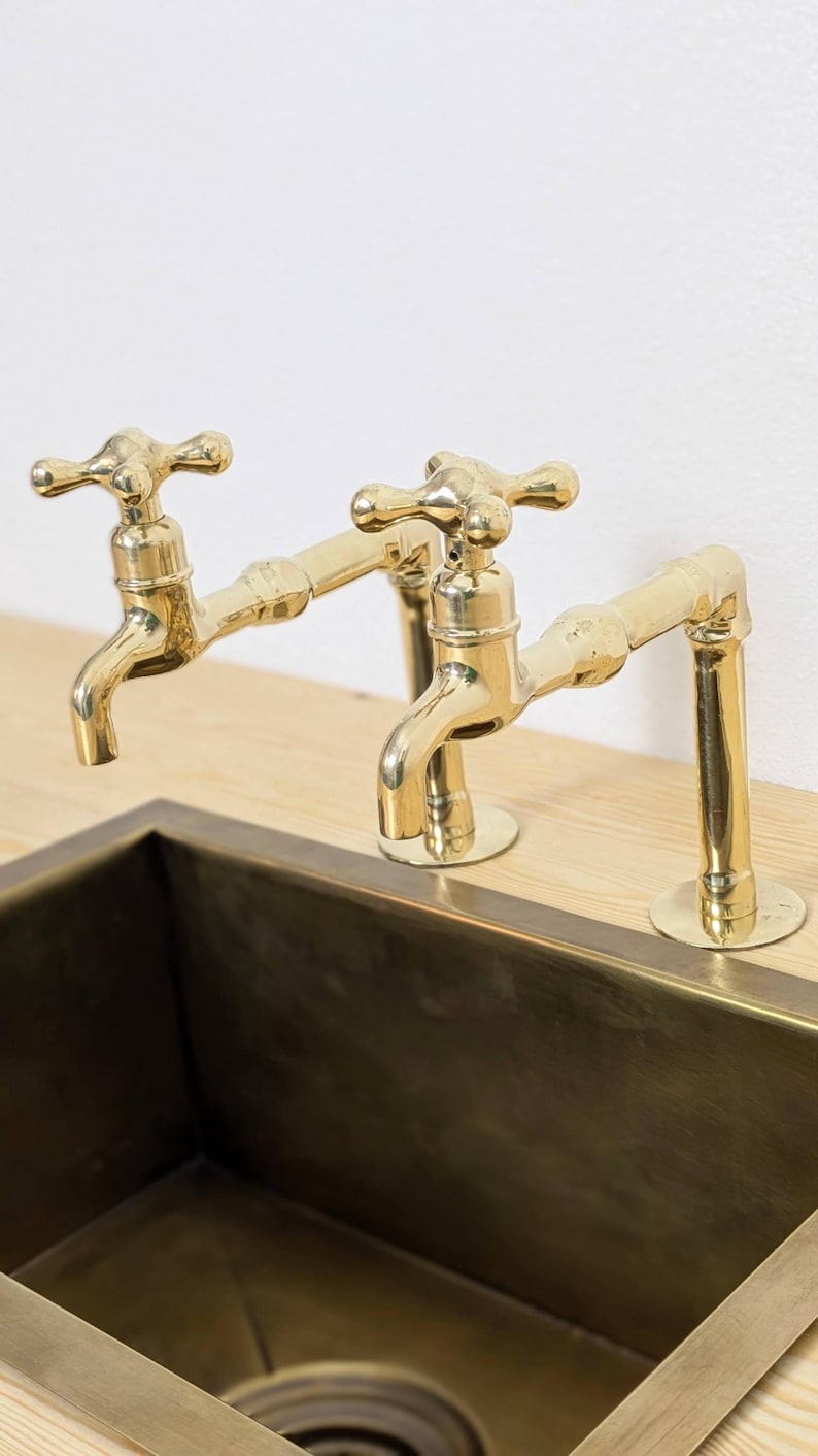 Unlacquered Brass kitchen and Bathroom Faucets