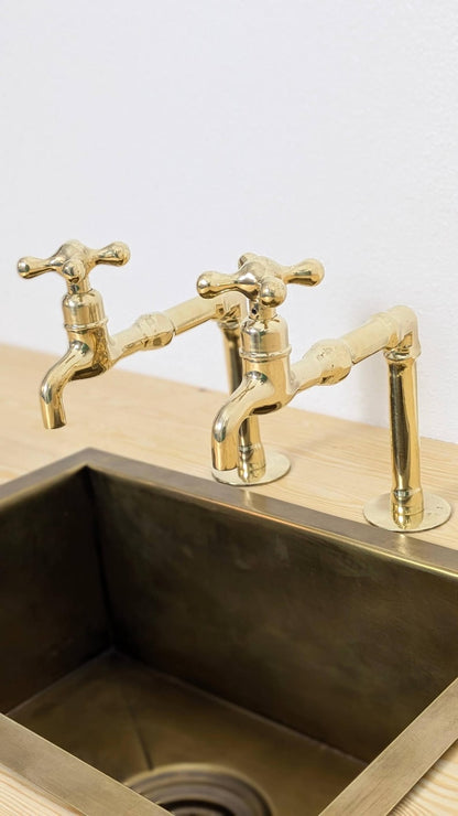 Unlacquered Brass kitchen and Bathroom Faucets