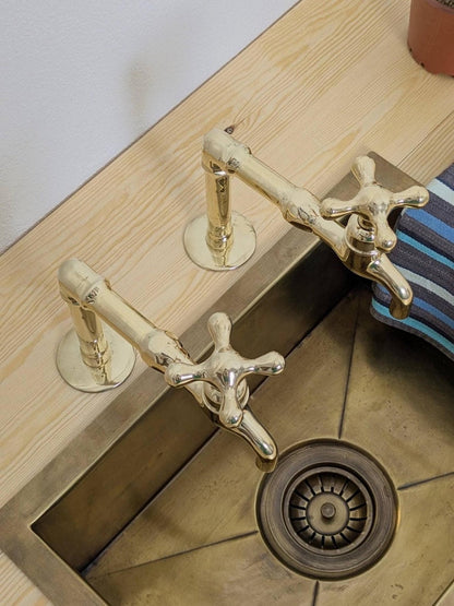 Unlacquered Brass kitchen and Bathroom Faucets