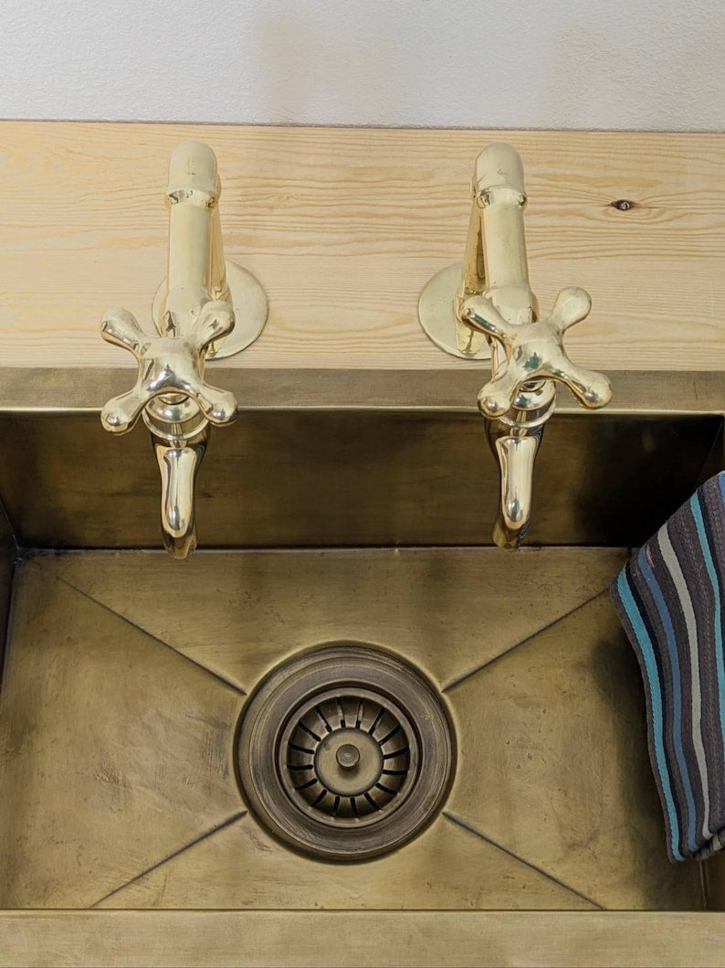 Unlacquered Brass kitchen and Bathroom Faucets