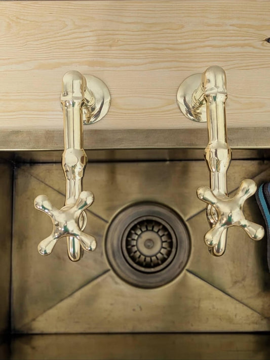 Unlacquered Brass kitchen and Bathroom Faucets