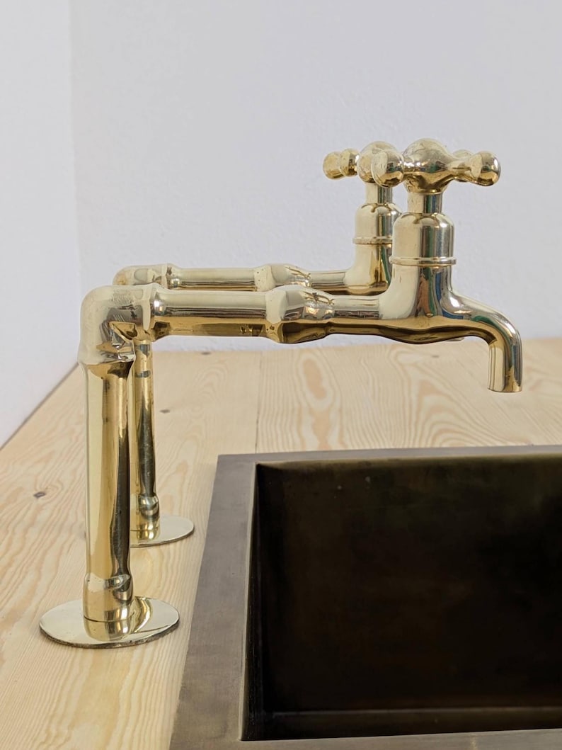 Unlacquered Brass kitchen and Bathroom Faucets