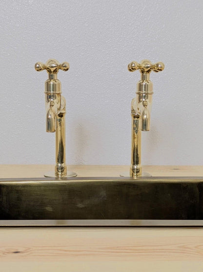 Unlacquered Brass kitchen and Bathroom Faucets