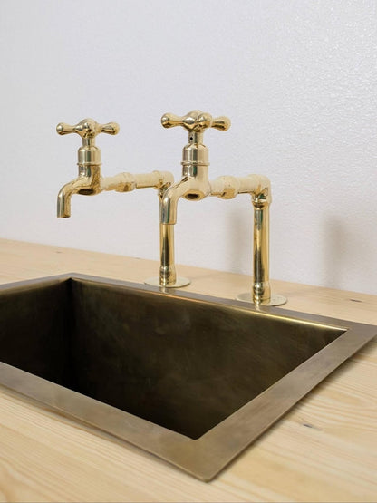 Unlacquered Brass kitchen and Bathroom Faucets