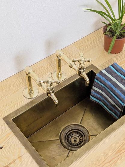 Unlacquered Brass kitchen and Bathroom Faucets