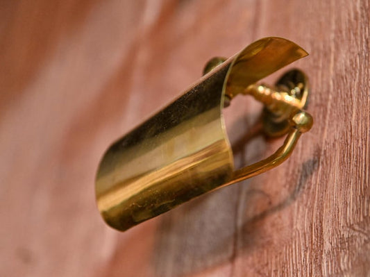 Unlacquered Solid Brass Toilet Paper Holder
