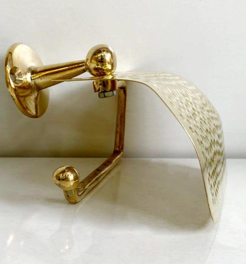 Unlacquered Hammered Brass Toilet Paper Holder