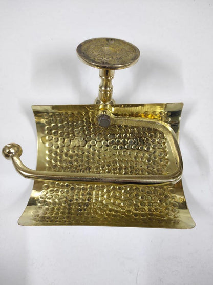 Unlacquered Hammered Brass Toilet Paper Holder