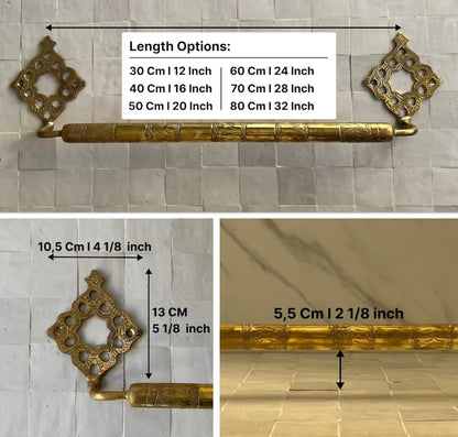 Unlacquered Solid Brass Towel Rail